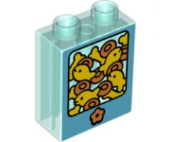 Duplo, Brick 1 x 2 x 2 with Fish Tank Pattern