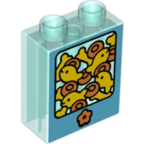 Duplo, Brick 1 x 2 x 2 with Fish Tank Pattern