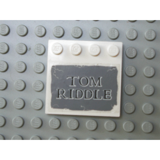 Tile, Modified 4 x 4 with Studs on Edge with Tom Riddle Headstone Pattern (Sticker) - Set 4766