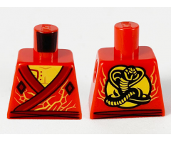 Torso Gi, Dark Red Hems, Yellow Chest and Electricity, Cobra on Back Pattern