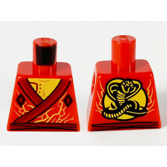Torso Gi, Dark Red Hems, Yellow Chest and Electricity, Cobra on Back Pattern