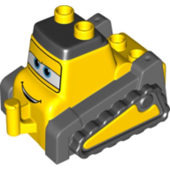 Duplo, Vehicle Bulldozer Body, Small with Disney Planes Drip Pattern