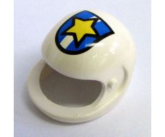 Technic, Figure Accessory Helmet with Police Yellow Star on Blue / White Shield Pattern