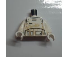 Torso SW Armor Stormtrooper Ep. 7 with Black, Gray and Dark Tan Lines and Tan Dirt Stains Pattern / White Arms / White Hands