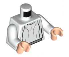 Torso SW Loose Dress Light Bluish Gray Folds Pattern (Leia) / White Arms / Light Nougat Hands