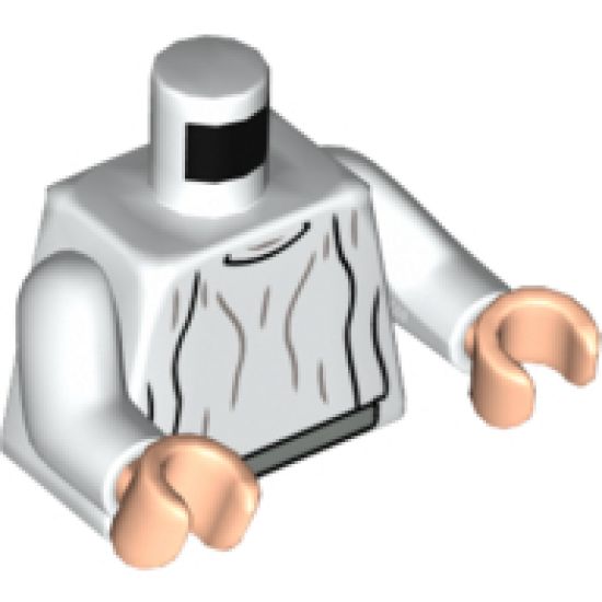 Torso SW Loose Dress Light Bluish Gray Folds Pattern (Leia) / White Arms / Light Nougat Hands