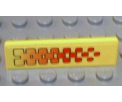 Panel 1 x 4 x 1 with Orange and Red Checkered Pattern Model Left (Sticker) - Set 8670