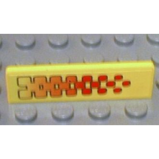 Panel 1 x 4 x 1 with Orange and Red Checkered Pattern Model Left (Sticker) - Set 8670