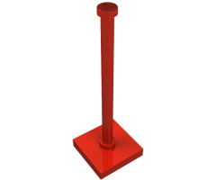 Support 2 x 2 x 5 Bar on Tile Base with Solid Stud and Stop Ring