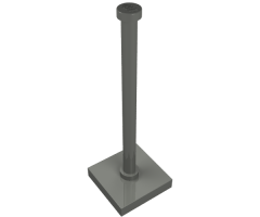 Support 2 x 2 x 5 Bar on Tile Base with Solid Stud and Stop Ring