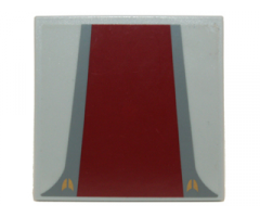 Tile 6 x 6 with Dark Red Rectangle with Dark Bluish Gray Edges Pattern (Sticker) - Set 8039