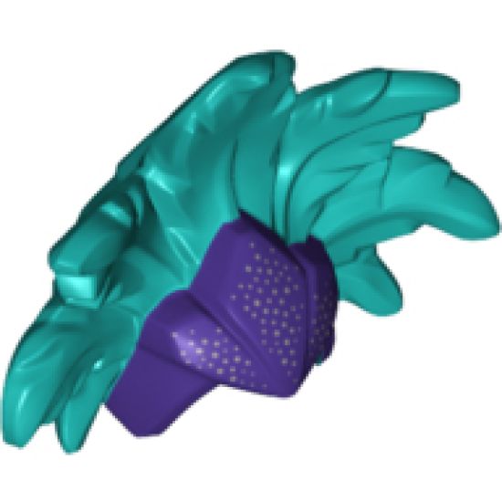 Minifigure, Headgear Hat Showgirl with Feathers and Dark Purple Front Pattern
