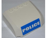 Windscreen 5 x 6 x 2 Curved Top Canopy with 4 Studs with White 'POLICE' on Blue Background Pattern (Sticker) - Set 7288