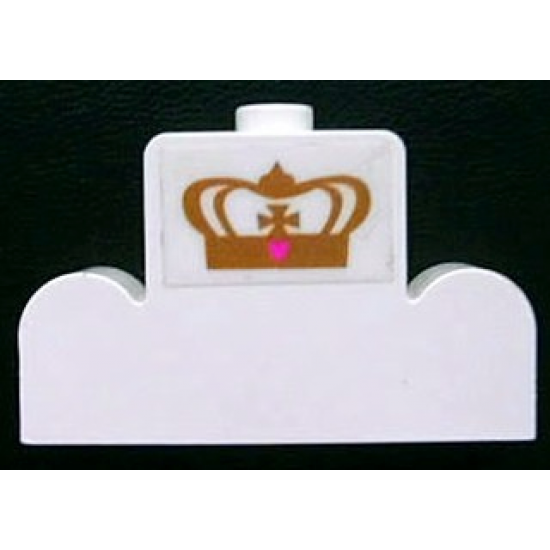 Brick, Modified 1 x 4 x 2 Center Stud Top with Gold Crown Pattern (Sticker) - Set 7582