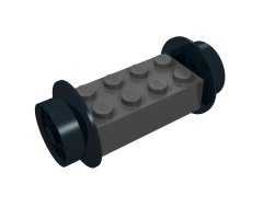 Wheel Brick, Modified 2 x 4 with Wheels, Train Spoked Small (23mm D.) Black Wheels and Pins