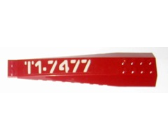 Wedge 16 x 4 Triple Curved with White 'T1-7477' Right Side Pattern (Sticker) - Sets 7298 / 7477