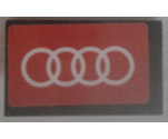 Panel 1 x 2 x 1 with White Audi Logo on Red Background Pattern (Sticker) - Set 75873
