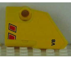 Technic, Panel Fairing # 1 Small Smooth Short, Side A with 'V8' and black and Red Vent Openings Pattern (Sticker) - Set 8109