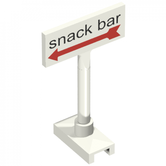 Road Sign Rectangle, Axle Pole with Snack Bar Pattern