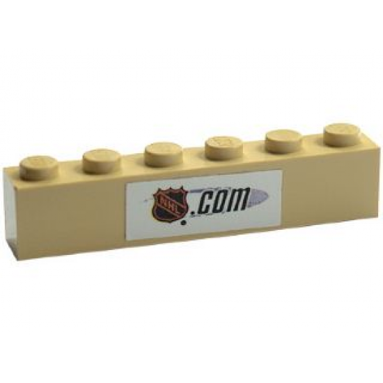 Brick 1 x 6 with 'NHL.com' Pattern (Sticker) - Set 3579