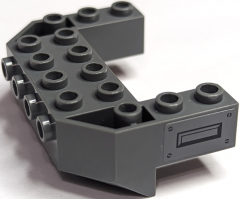 Train Front Sloping Base with 4 Studs with Hatch and Screws Pattern on Both Sides (Stickers) - Set 60010