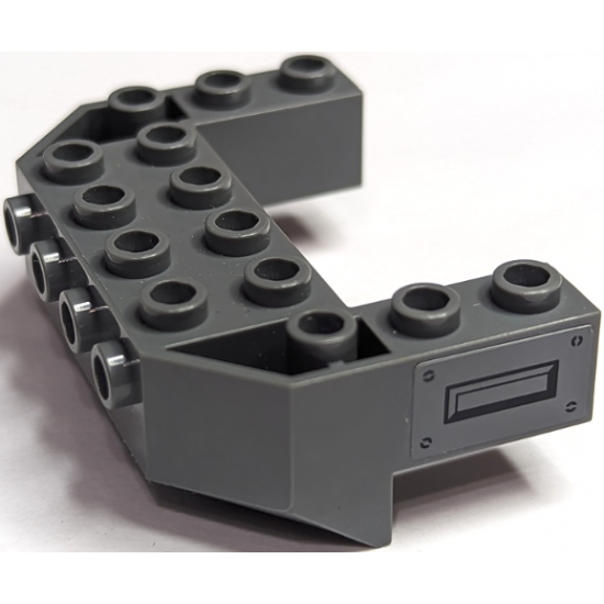 Train Front Sloping Base with 4 Studs with Hatch and Screws Pattern on Both Sides (Stickers) - Set 60010