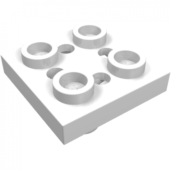 Plate, Modified 2 x 2 with Pin on Bottom, Small Holes in Plate and Locking Fingers on Underside