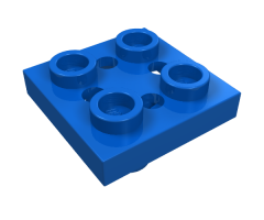 Plate, Modified 2 x 2 with Pin on Bottom, Small Holes in Plate and Locking Fingers on Underside