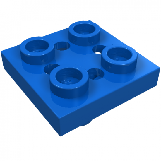 Plate, Modified 2 x 2 with Pin on Bottom, Small Holes in Plate and Locking Fingers on Underside