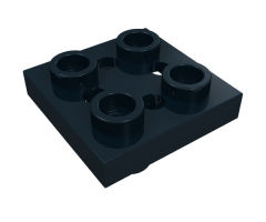Plate, Modified 2 x 2 with Pin on Bottom, Small Holes in Plate and Locking Fingers on Underside