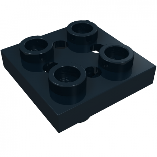 Plate, Modified 2 x 2 with Pin on Bottom, Small Holes in Plate and Locking Fingers on Underside