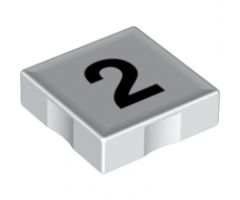 Duplo, Tile 2 x 2 with Black Number 2 Pattern