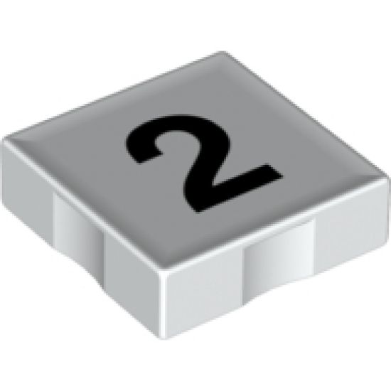 Duplo, Tile 2 x 2 with Black Number 2 Pattern