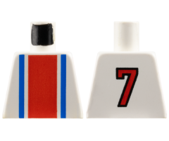 Torso Soccer Vertical Striped Red/Blue and No. 7 Back Pattern