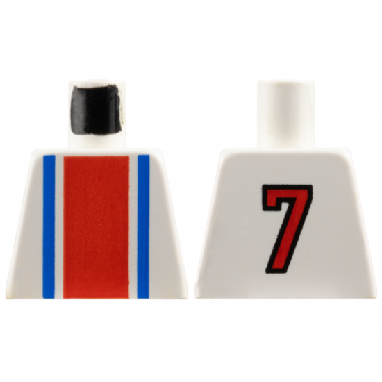 Torso Soccer Vertical Striped Red/Blue and No. 7 Back Pattern