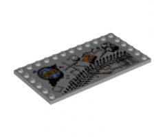 Tile, Modified 6 x 12 with Studs on Edges with 'CANNED OIL' Tin, Tire Tread, Tools, Nuts and Bolts Pattern