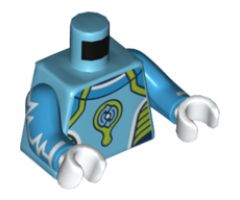 Torso Lime Trim and Dark Azure Double Circular Arrows Logo Pattern / Dark Azure Arms with White Zigzag Pattern / White Hands