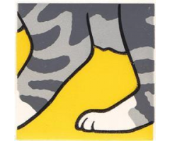 Duplo, Tile 2 x 2 x 1 with Cat Mosaic Picture 17 Pattern (Set 1014)