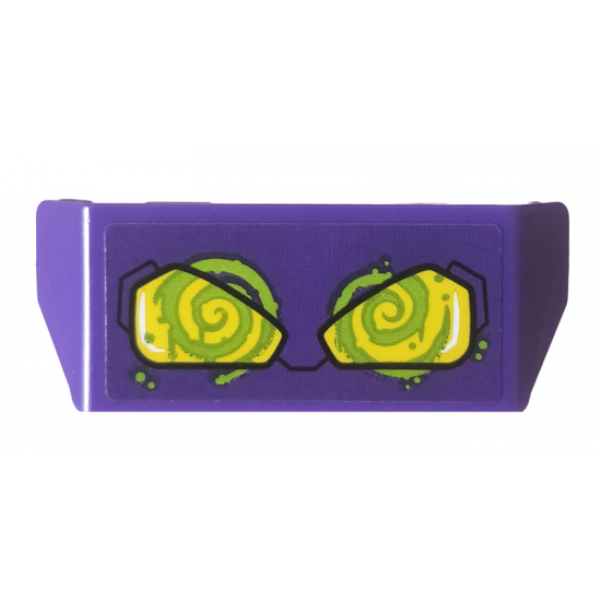 Vehicle Spoiler 2 x 4 with Bar Handle with Yellow Lights and Lime Whirpool Pattern (Sticker) - Set 76159