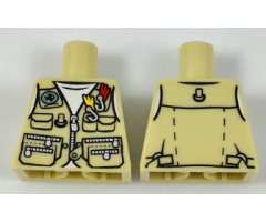 Torso Vest with Zipper, Pockets, Fish Sign and Fishing Hooks Pattern