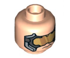 Minifigure, Head Glasses with Gold, Dark Bluish Gray and Silver Goggles Pattern (Hydra Henchman) - Hollow Stud