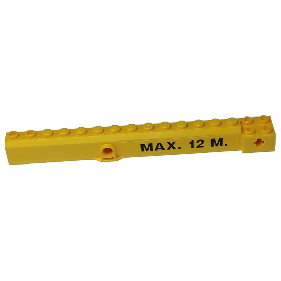 Crane Arm Outside, Wide with Pin Hole at Mid-Point with 'Max. 12 M.' Pattern on Both Sides (Stickers) - Set 8292