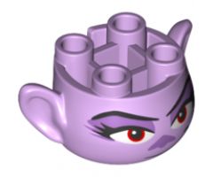 Minifigure, Head, Modified Trolls Barb Pattern