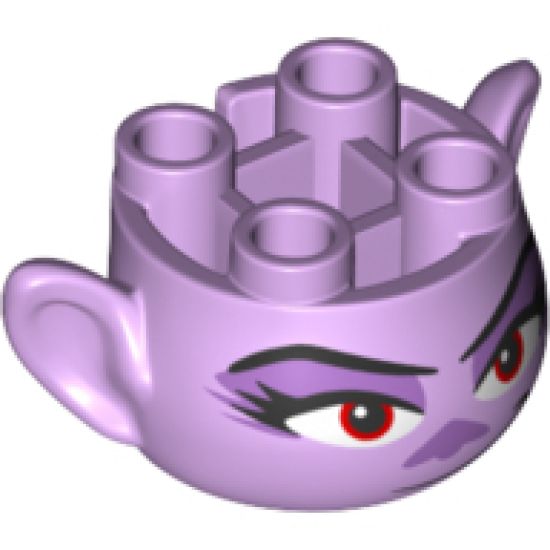 Minifigure, Head, Modified Trolls Barb Pattern