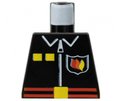 Torso Fire Flame Badge, Red Belt, Zipper and Collar Pattern