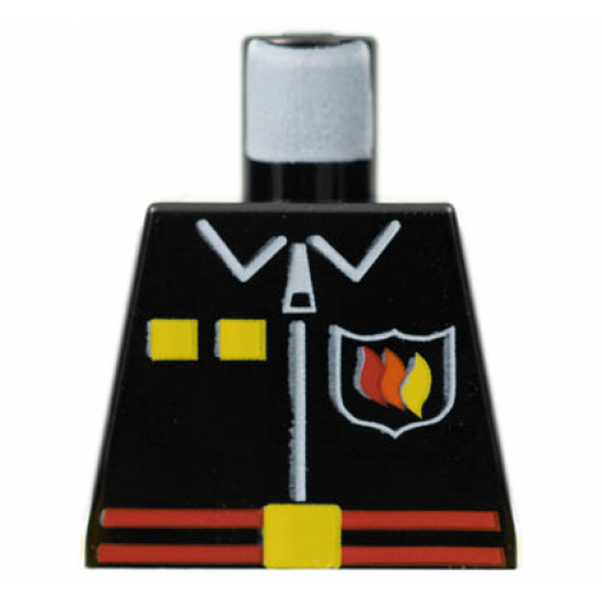 Torso Fire Flame Badge, Red Belt, Zipper and Collar Pattern