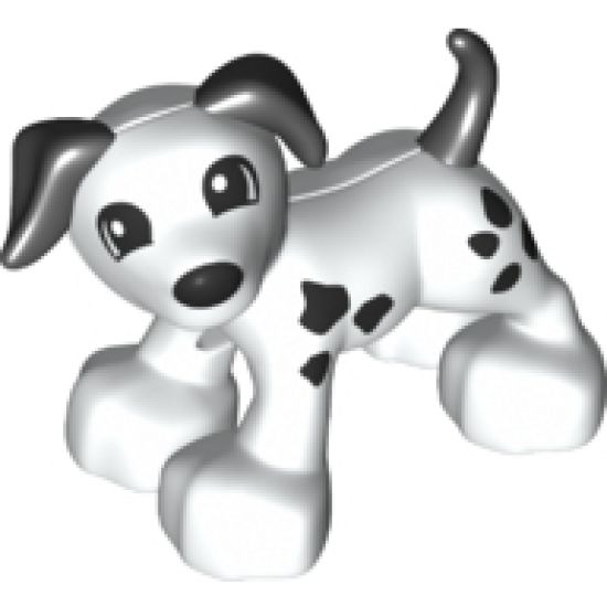Duplo, Animal Dog with Black Ears and Tail and Spots Pattern, Eyes Top Semicircular