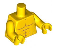 Torso Bare Chest with Muscles Outline, No Clavicles Pattern / Yellow Arms / Yellow Hands