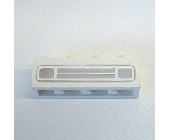Brick 1 x 4 with Car Grille Chrome Pattern (Embossed Print)