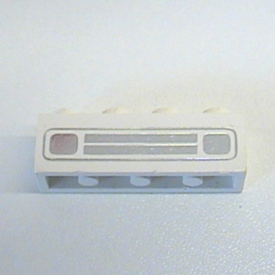 Brick 1 x 4 with Car Grille Chrome Pattern (Embossed Print)